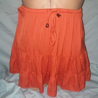 Glassons orange flowy mini skirt size 8