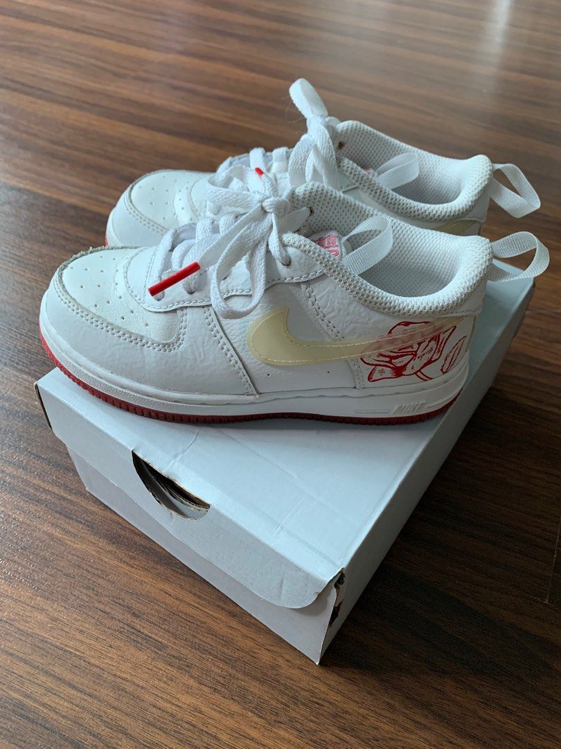 GUC Kids Nike Air Force 1 White Sneakers Size 10C