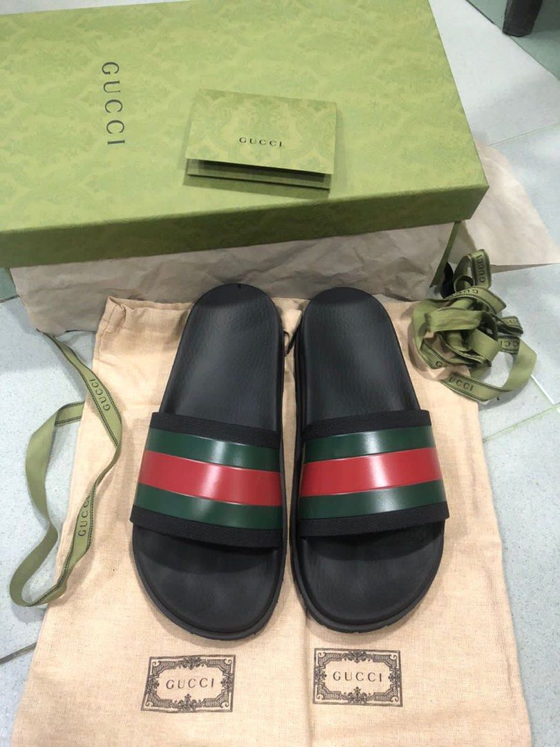 Gucci slides, Men's Fashion, Footwear, Flipflops and Slides on Carousell