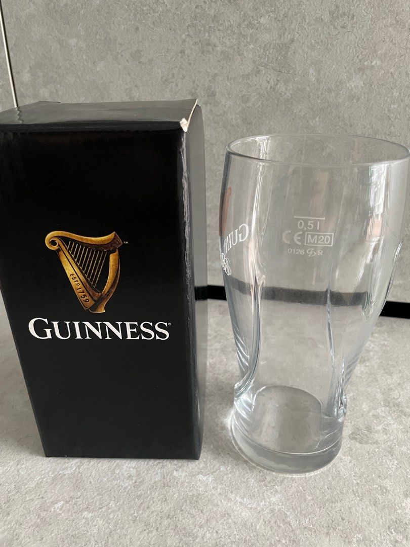 Guinness pint glass 0.5L, Furniture & Home Living, Kitchenware