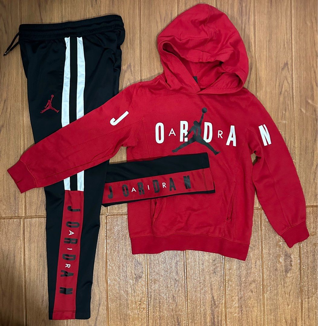 Jordan set / terno for teens (Category: Sets & Coordinates) located in Baguio. Submitted by jdfselectify (Listing ID 1206388691, Image 1). Description: Excellent to as new condition For 12-16 yo est Hoodie 17Wx21.5L Pants 24-26 waist x 35 length Super nice 😍.
