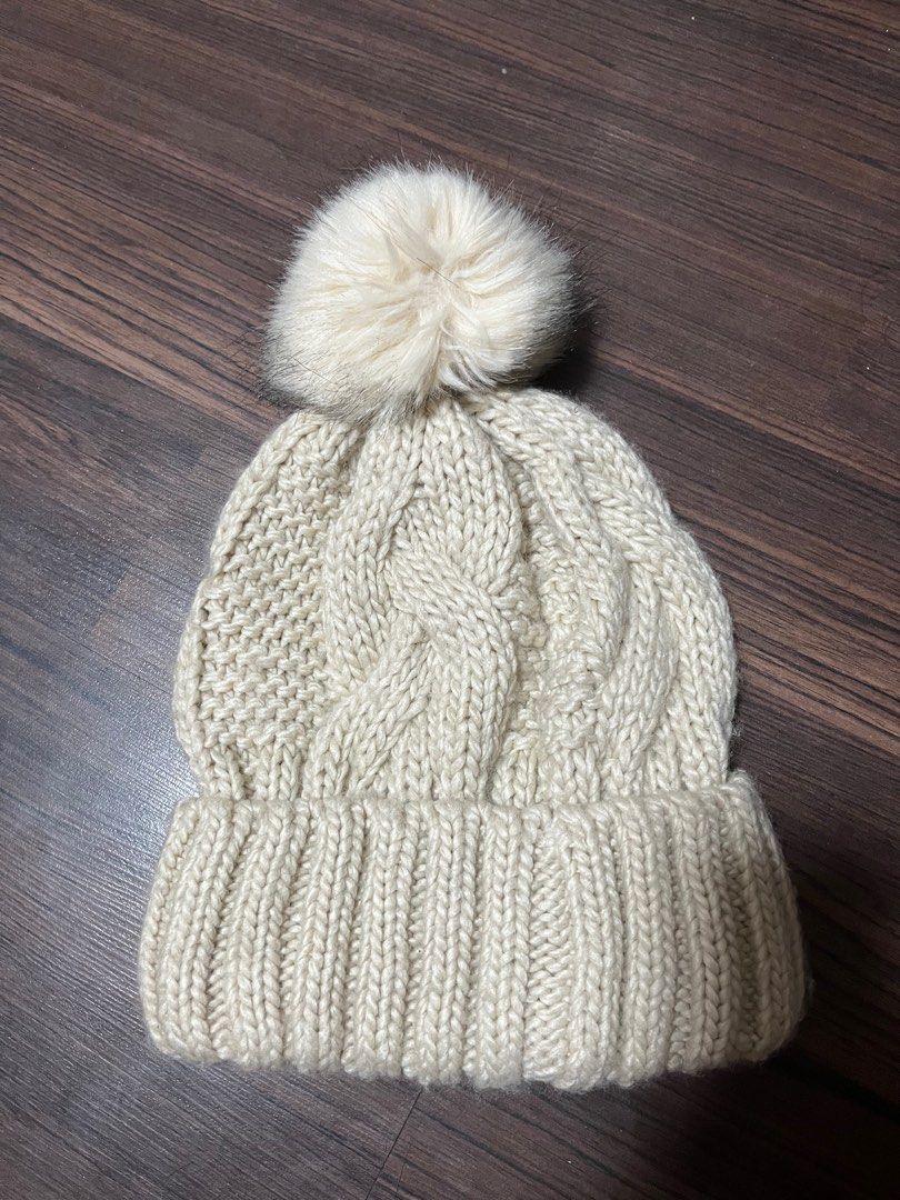 white knit beanies