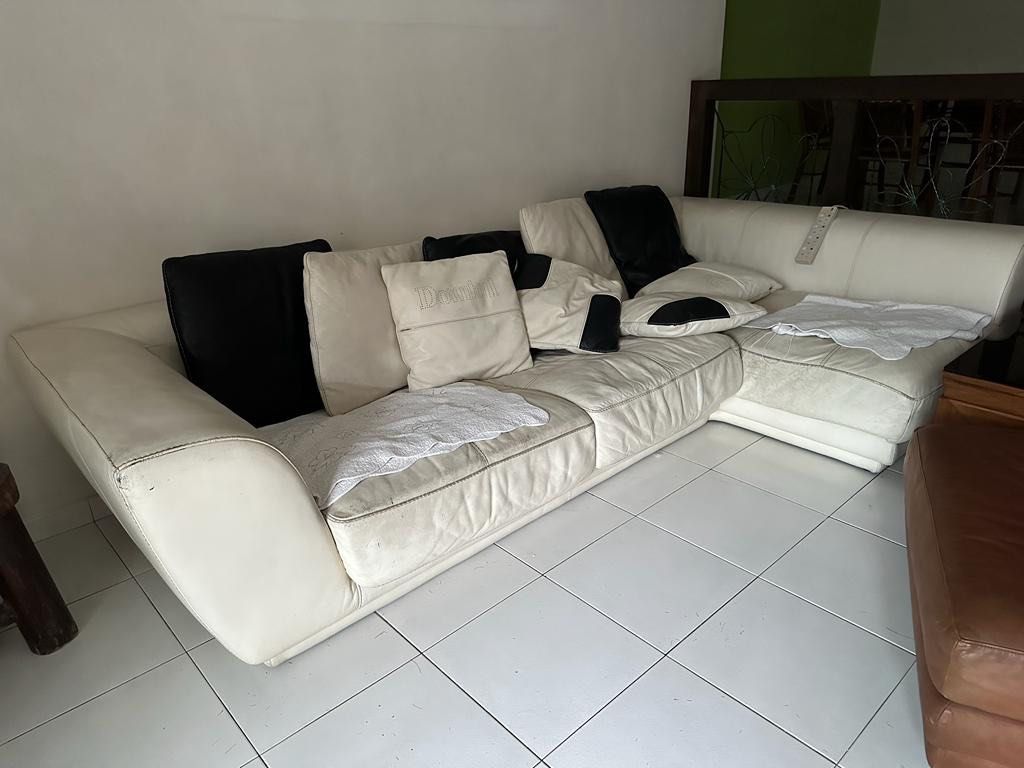 Leather sofa set L shape from hwa tat lee, Furniture & Home Living, Furniture, Sofas on Carousell