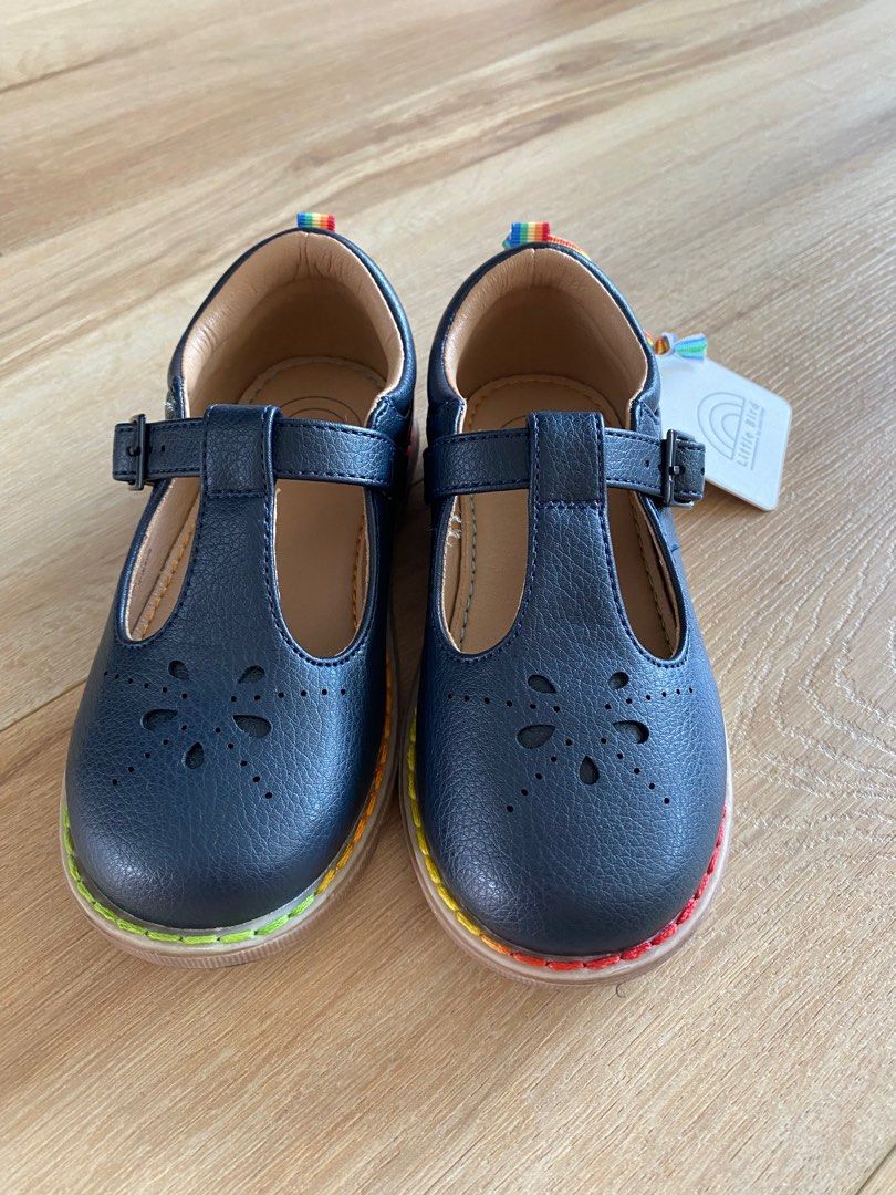 Girls navy new arrivals leather shoes