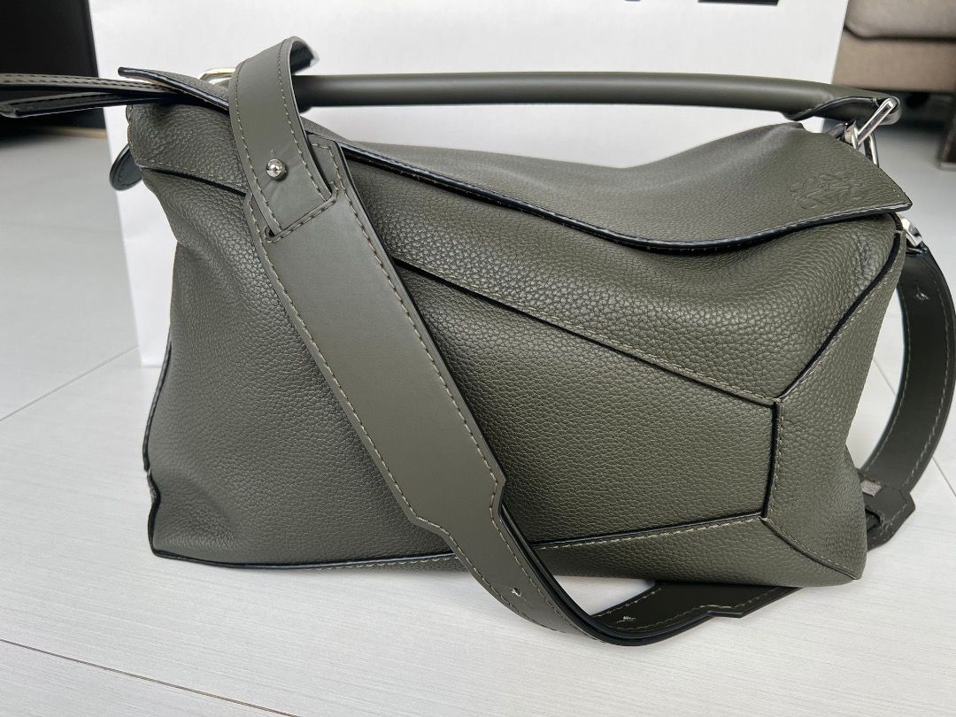 Large Puzzle bag in grained calfskin