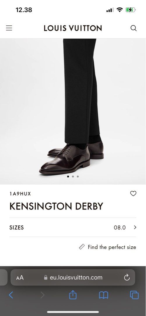 Louis Vuitton Kensington Derby Black, Fesyen Pria, Sepatu , Sepatu Formal  di Carousell