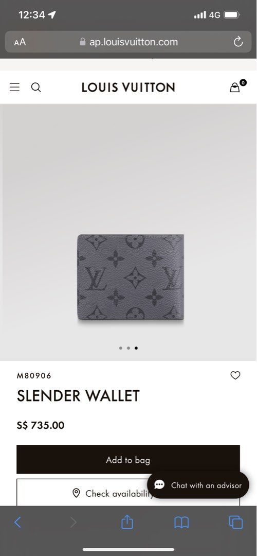 Louis Vuitton MONOGRAM Slender wallet (M80906) in 2023