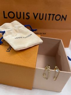 Louis Vuitton M01065 LV x YK LV Edge Painted Dots Earrings, Gold, One Size