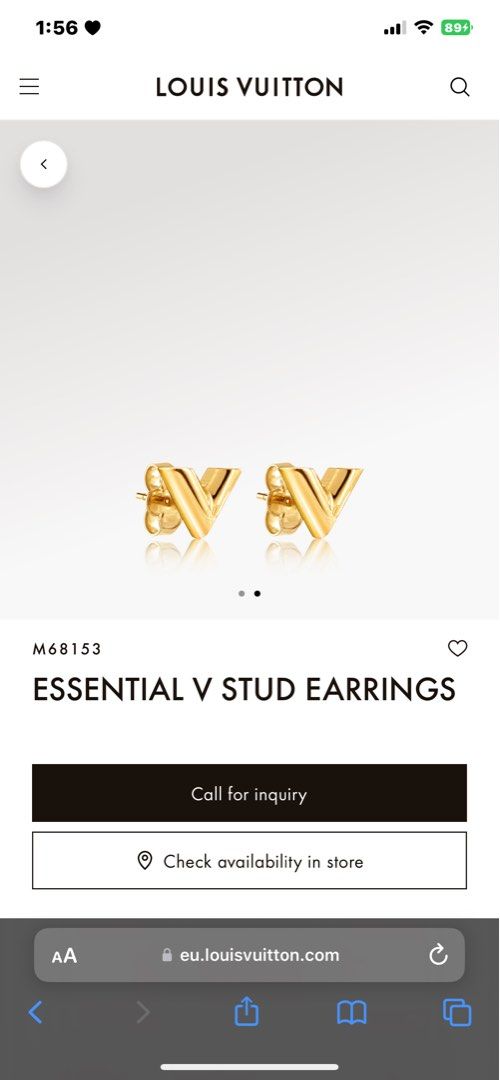 Shop Louis Vuitton 2022 SS Essential v stud earrings (M68153) by