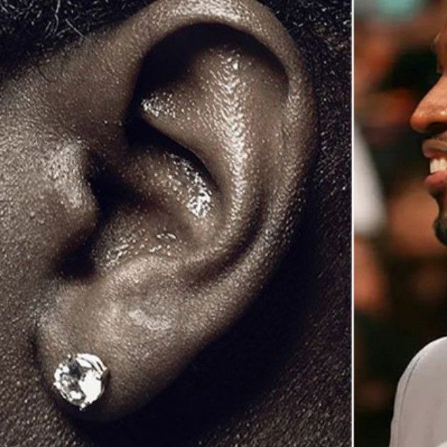 Mens clear hotsell earrings