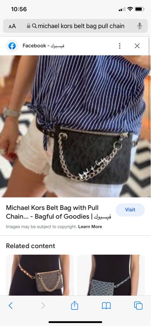 Michael Kors Signature Logo Pull Chain Belt Bag