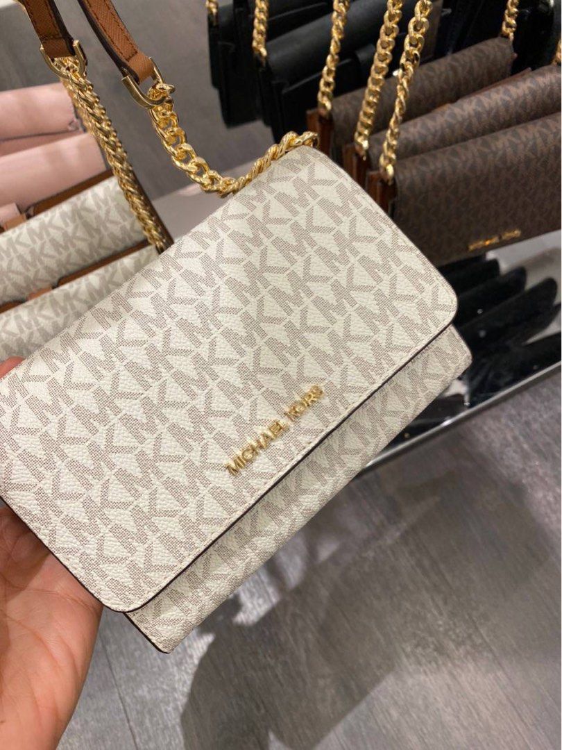 Micheal Kors JST Multifunction Phone Crossbody in Signature Vanilla Fits Iphone Plus
