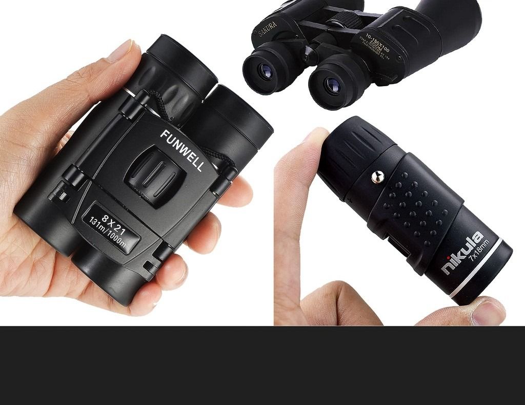 Single outlet view binoculars