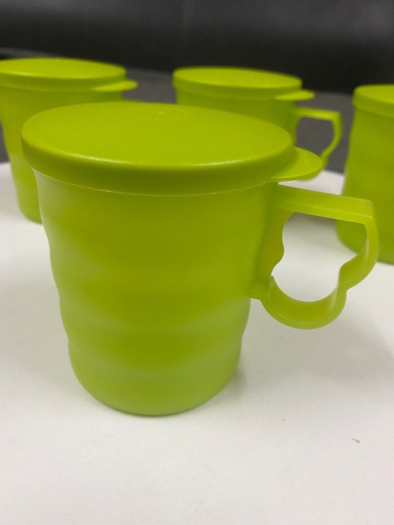 New Tupperware Mug Set With Lid (350ml), Furniture & Home Living