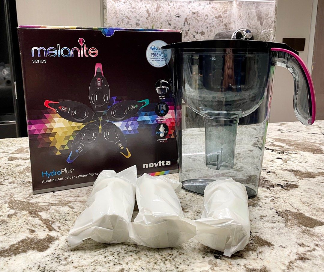 Novita HydroPlus Pitcher + 3 Filters, Furniture & Home Living