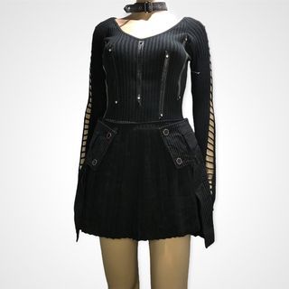 (NWT) HQ Pinstripe Mini Skirt ✧ victorian goth gothic lolita