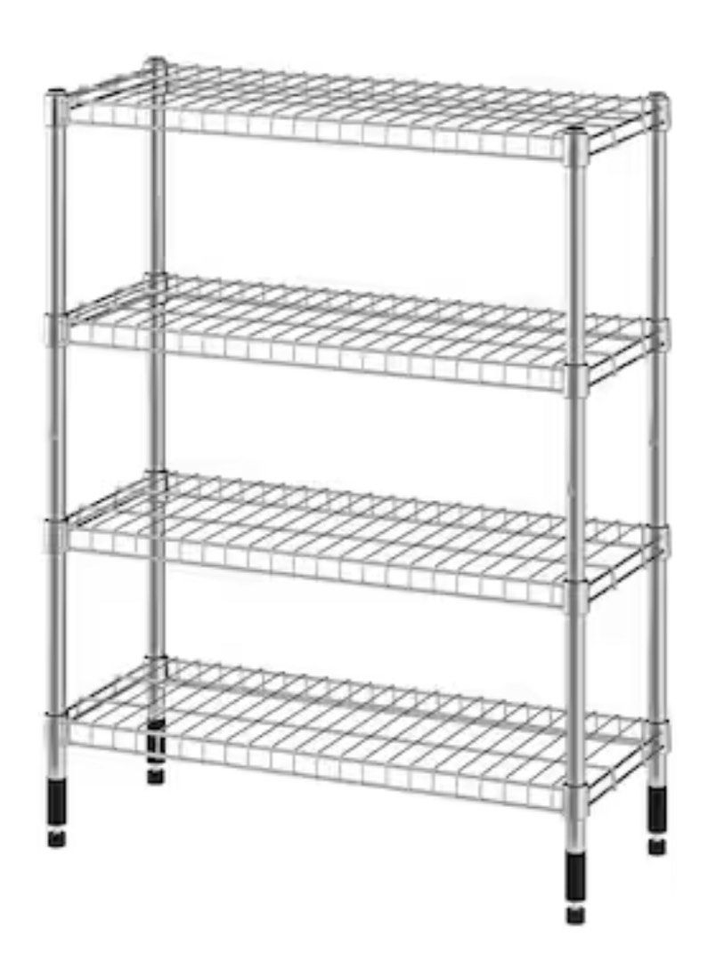 OMAR Shelving Unit (4 shelves + 8 poles), Furniture & Home Living