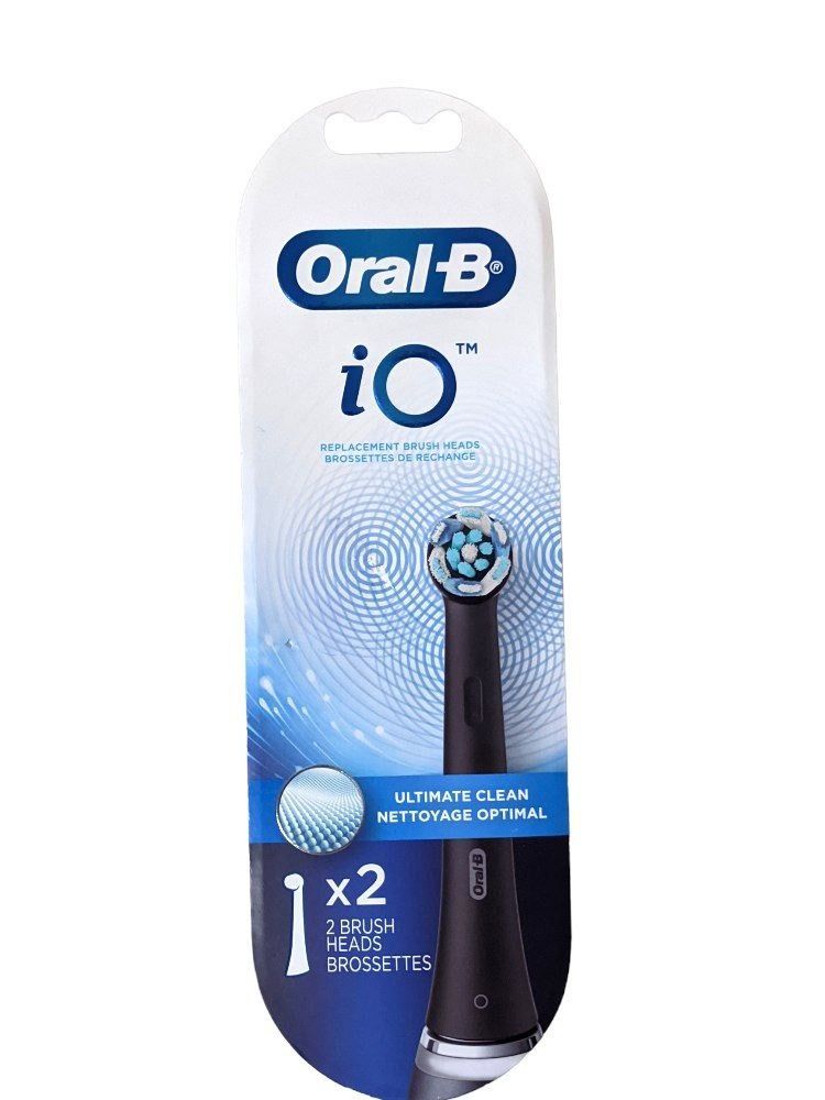 OralB iO Ultimate Clean Replacement Brush Heads, 2Count, Black
