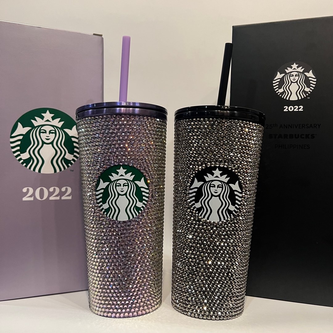 Original Limited Edition Starbucks Rhinestone Tumbler, Food & Drinks