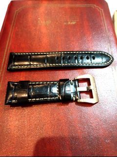 HANDMADE PANERAI Substitute for Crocodiles Leather Strap 24/25 mm width  black Thread 💯 PRE ORDER 10 days