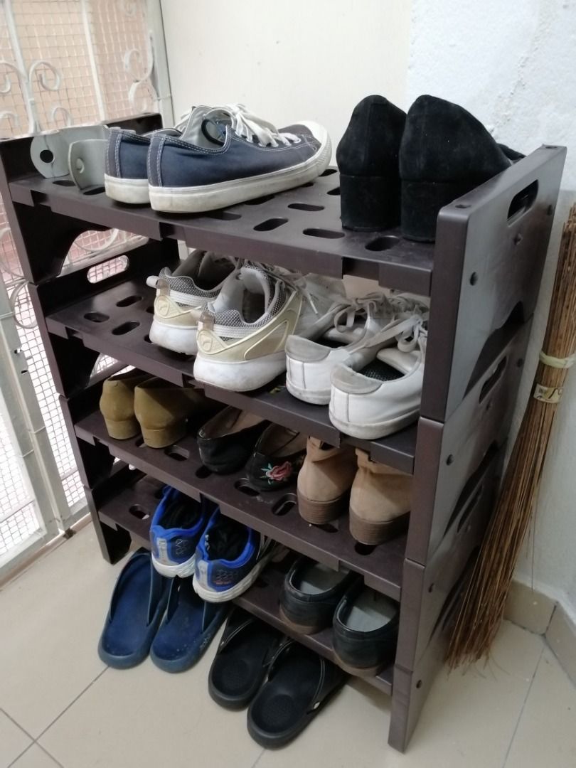 Plastic Shoe Rack Layers (1 Layer/2 Layer/3 Layer), Furniture & Home ...