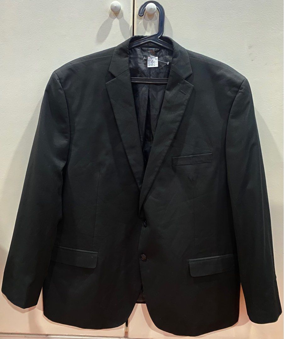 Plus Size Black Coat and Pants Full Suit for RENT (Van Heusen), Men's