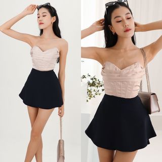 Poise Peplum Skorts in Navy