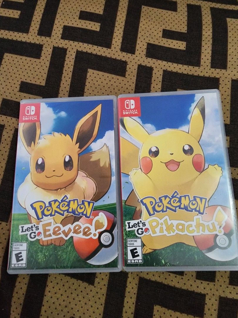 Pokemon let's go eevee/let'go pikachu set, Video Gaming, Video Games