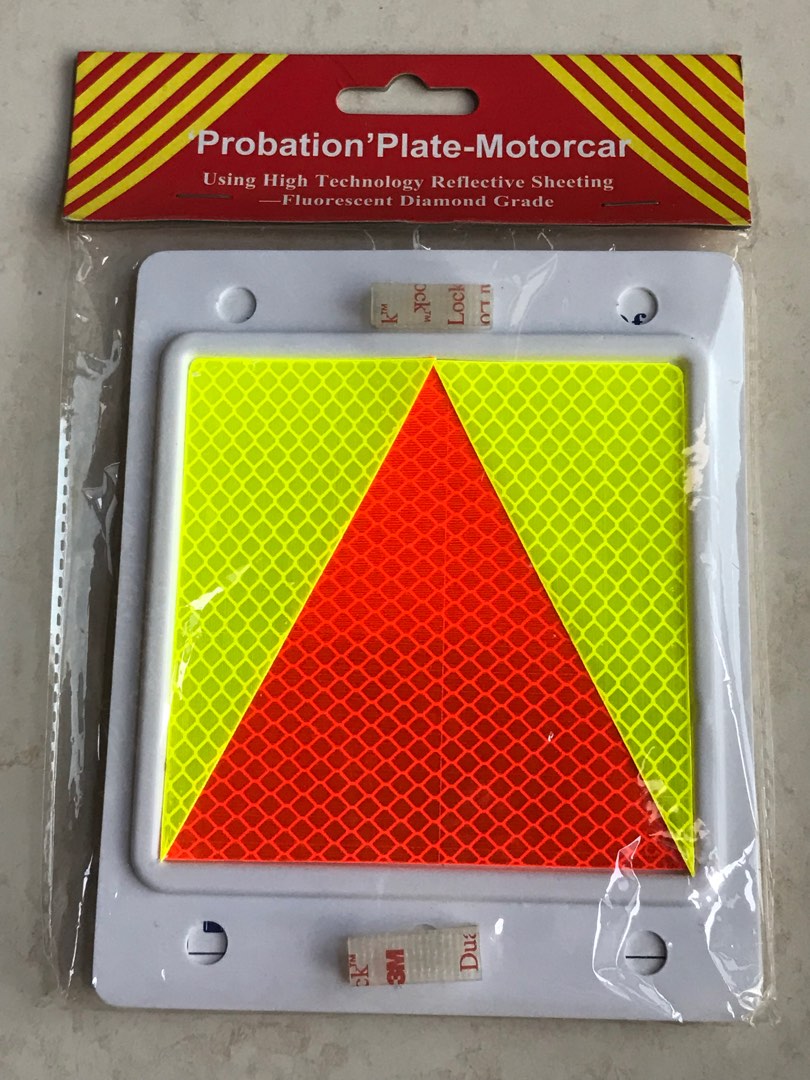 Probation P plate (2 pieces) high technology reflective sheeting fluorescent diamond grade for