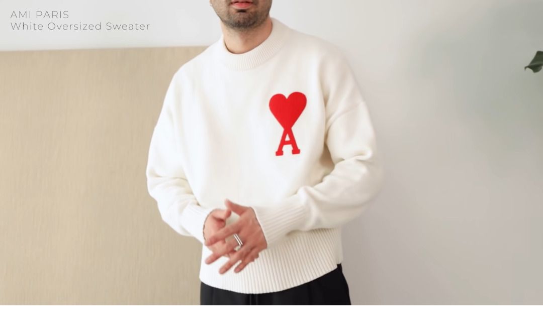 White sweater discount with hearts