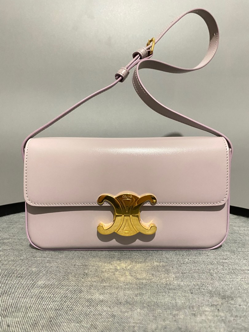 celine triomphe shoulder bag pink