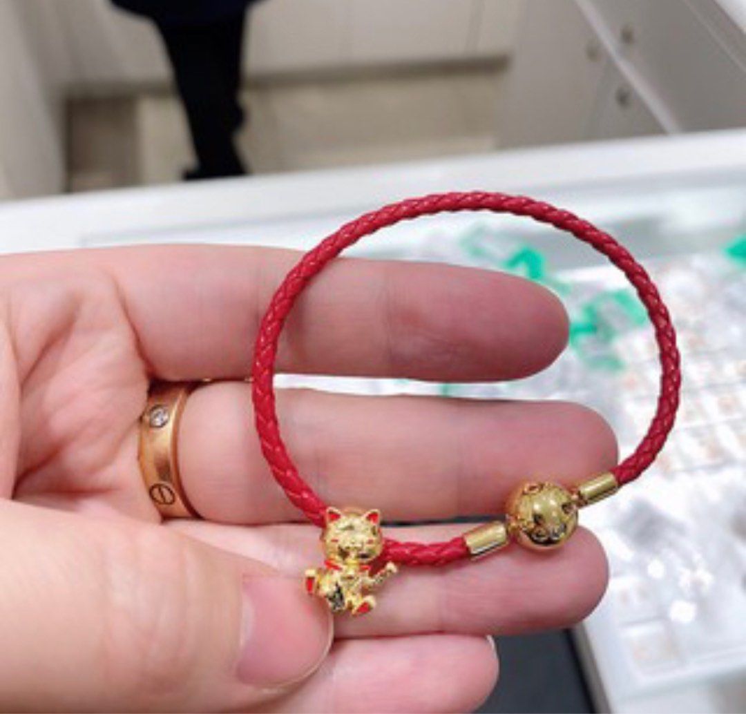 Pandora red on sale woven bracelet