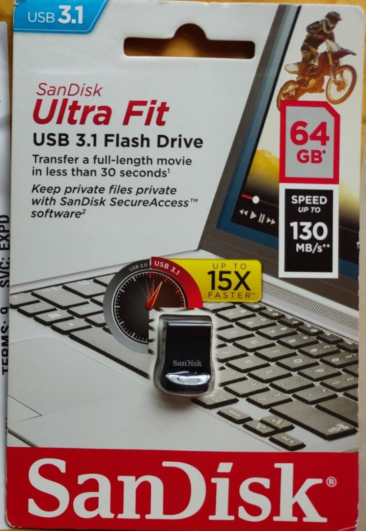 SanDisk Ultra Fit 64GB USB 3.1 Flash Drive (Up To 130MB/s) SDCZ430 ...