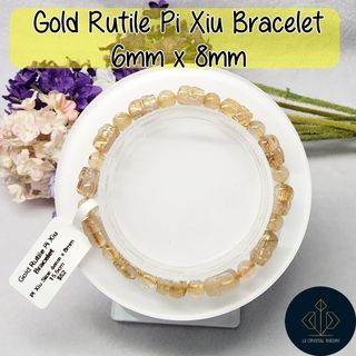 [Singapore In-Stock] Gold Rutile Pixiu Bracelet For Wealth Fetching 金发晶貔貅水晶手串