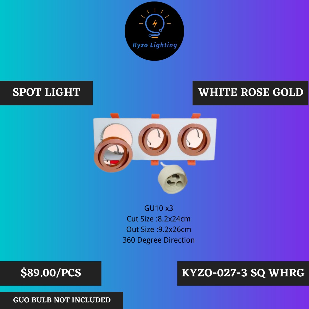 Spot Light Trible Black Rose Gold / White Rose Gold, Furniture & Home