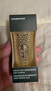 Starbucks gold studded ornament keychain