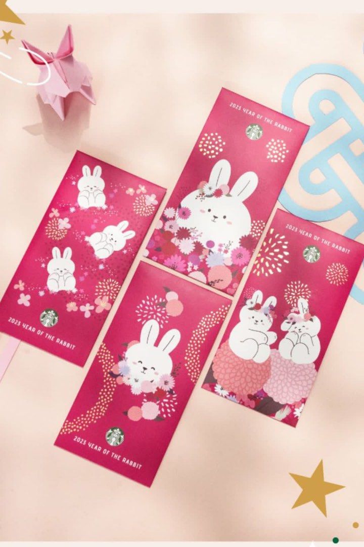 Starbucks Year of the Rabbit 8 Ang Paos, Hobbies & Toys, Stationery