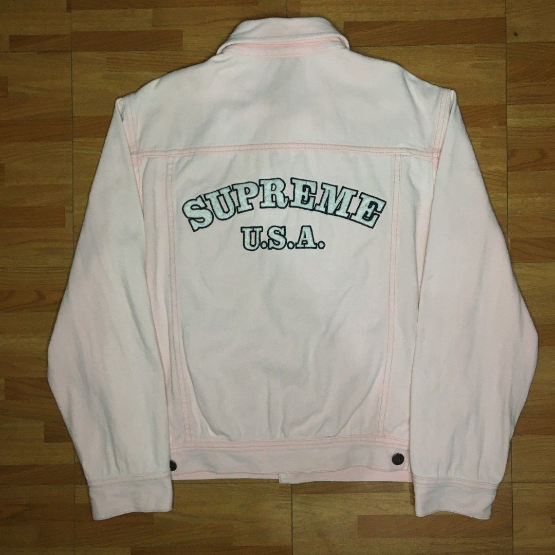 Supreme Denim Jacket Pink Men s Fashion Coats Jackets and