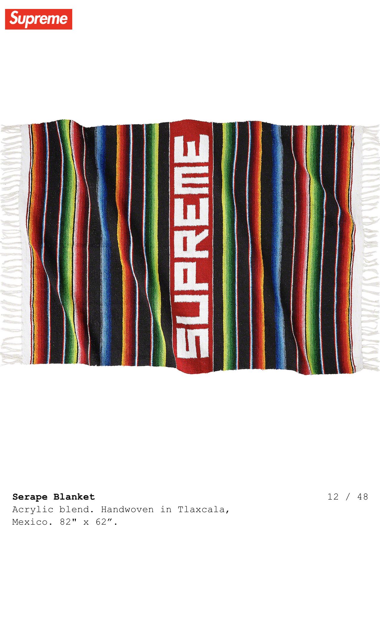 Supreme 20SS Serape Blanket ブランケット ラグ