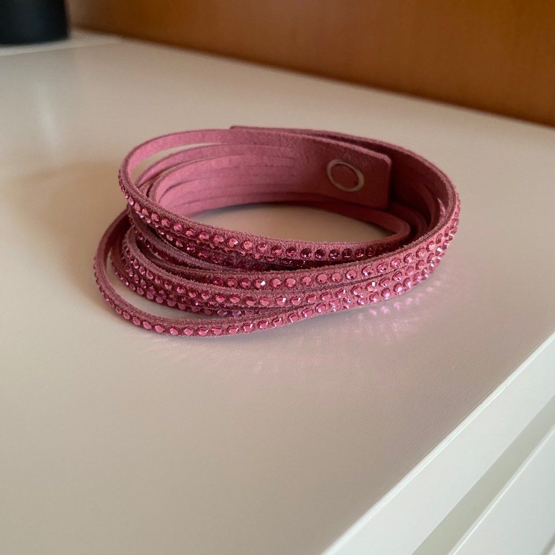 Swarovski Slake Suede Wrap Bracelet with Clear Crystal