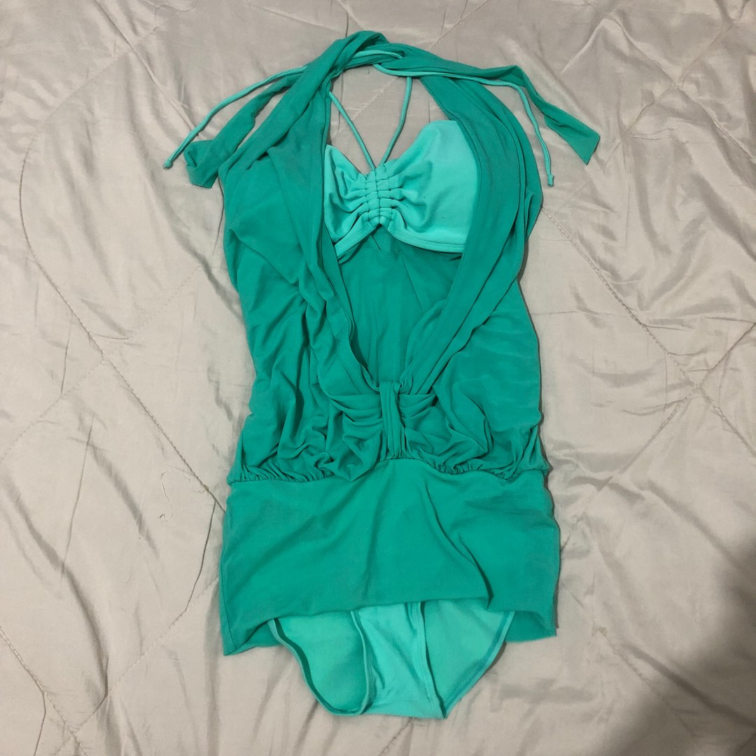 teal green one piece swim wear, Women's Fashion, Swimwear, Bikinis