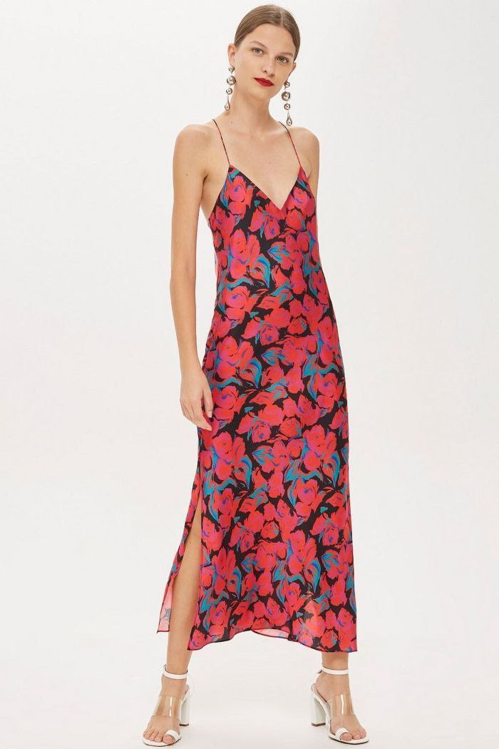topshop floral satin midi dress Topshop floral satin backless dress with slit, Women's Fashion, Dresses &  Sets, Dresses on Carousell