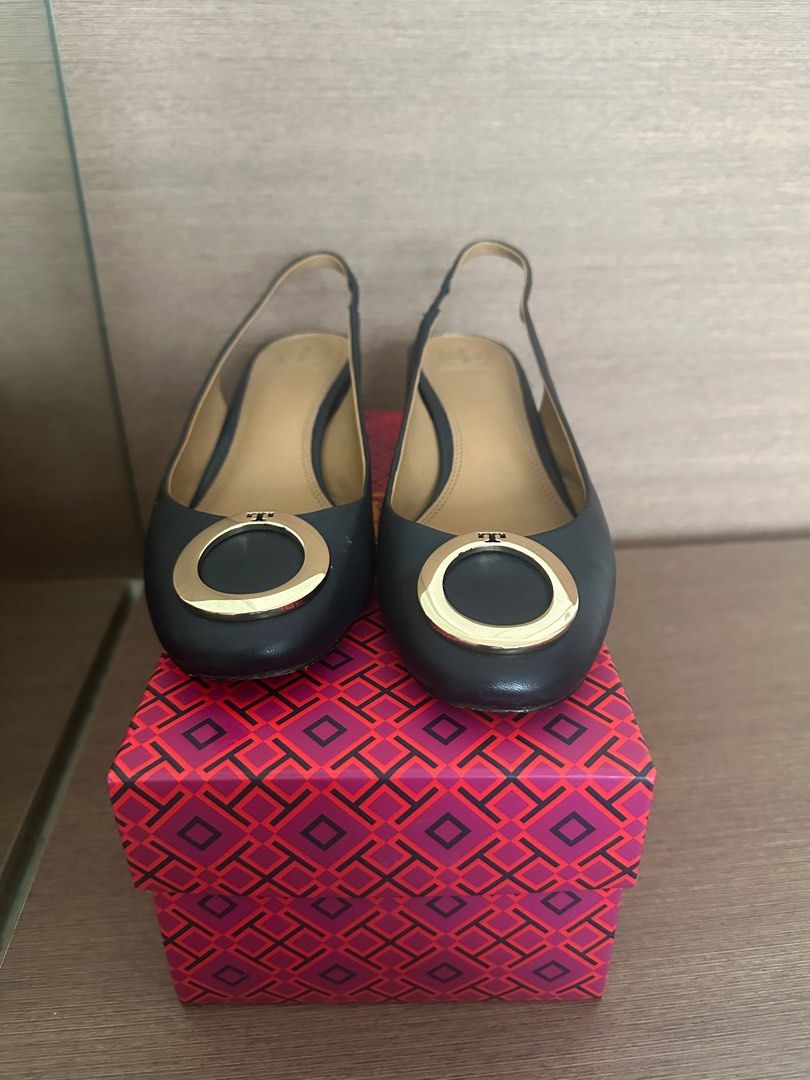 Tory Burch Caterina 45mm Slingback- Nappa Leather, Women's Fashion,  Footwear, Heels on Carousell
