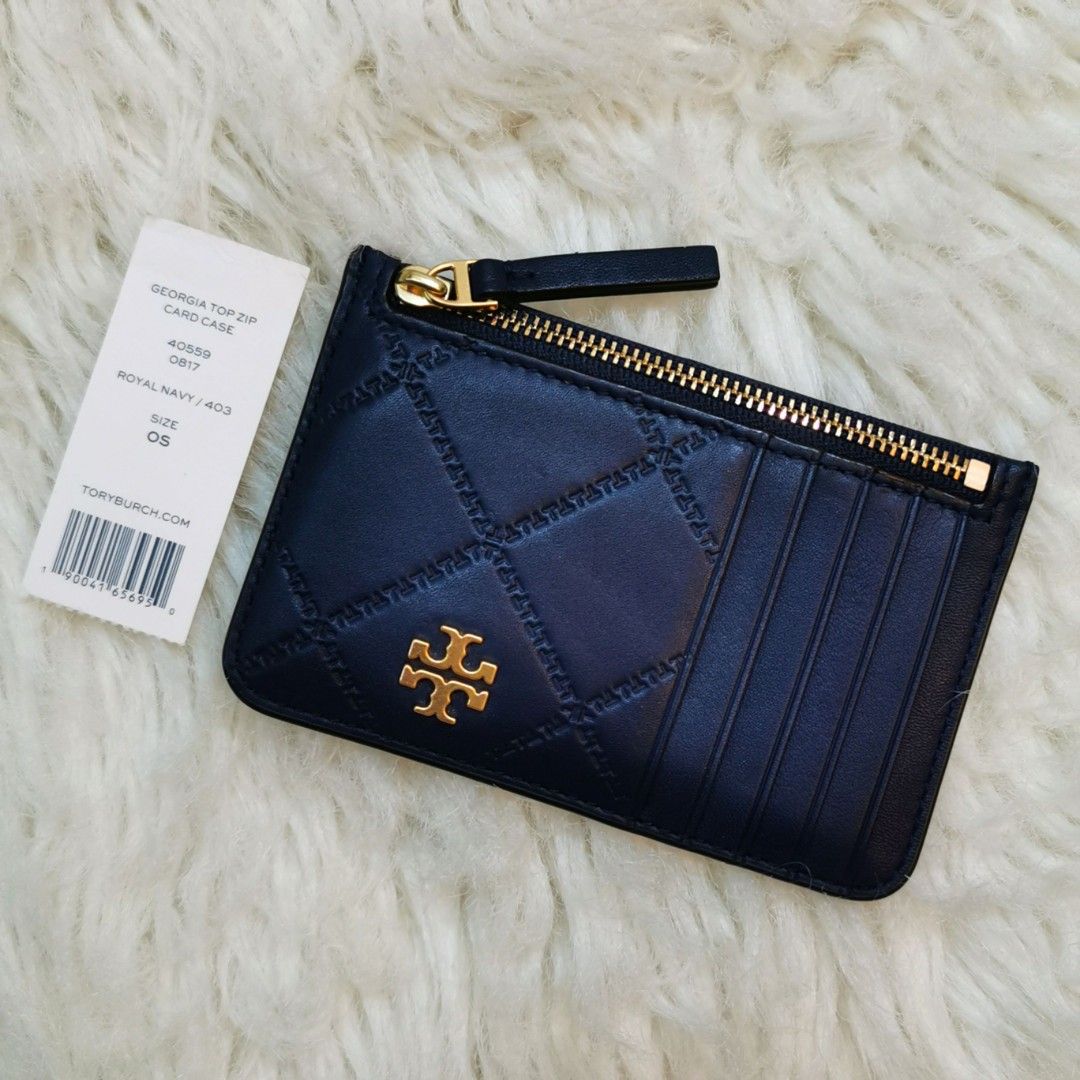 Tory Burch Georgia Top-Zip Card Case, Luxury, Accessories on Carousell