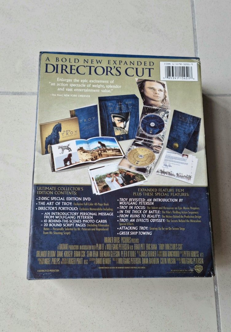 Troy - Director'S Cut - Blu-Ray, Region 1 Us. Brad Pitt, Orlando Bloom, Eric  Bana. Boxset Comes With Behind-The-Scenes Photo Cards, 40-Page Colour Book,  Personal Message From Director, Script Pages., Hobbies &