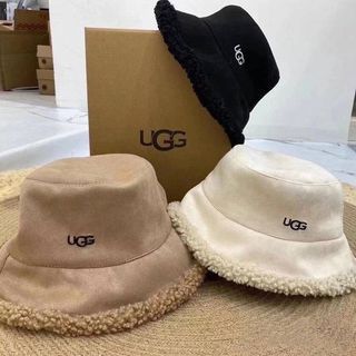 現貨💯🇹🇼出貨♥️❰UGG同款❱雙面戴羊毛羔漁夫帽-漁夫帽毛絨羊羔毛帽子 百搭羊毛水桶帽毛呢羊絨盆帽-隔天出貨