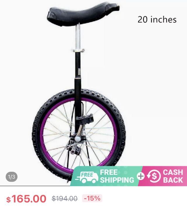 Unicycle (used once), Sports Equipment, Bicycles & Parts, Bicycles on