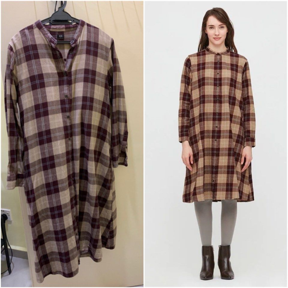 Uniqlo flannel top shirt dress