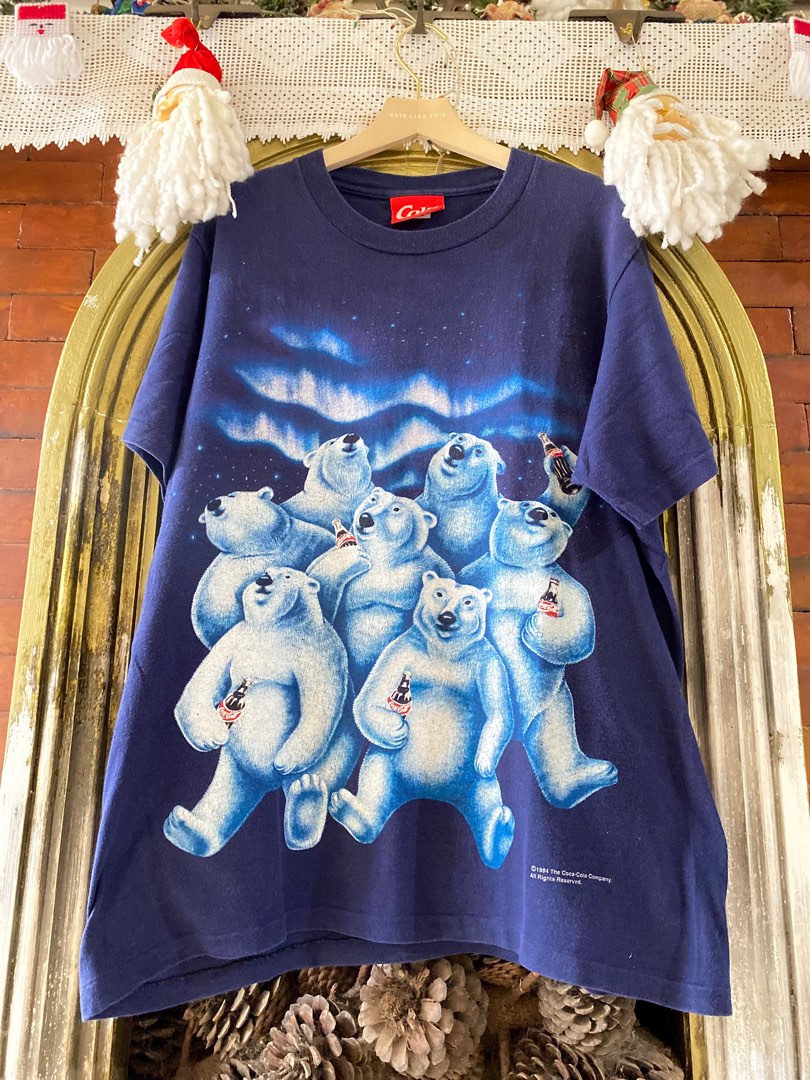 Vintage 1994 Coca Cola Polar Bear Shirt Men s Fashion Tops