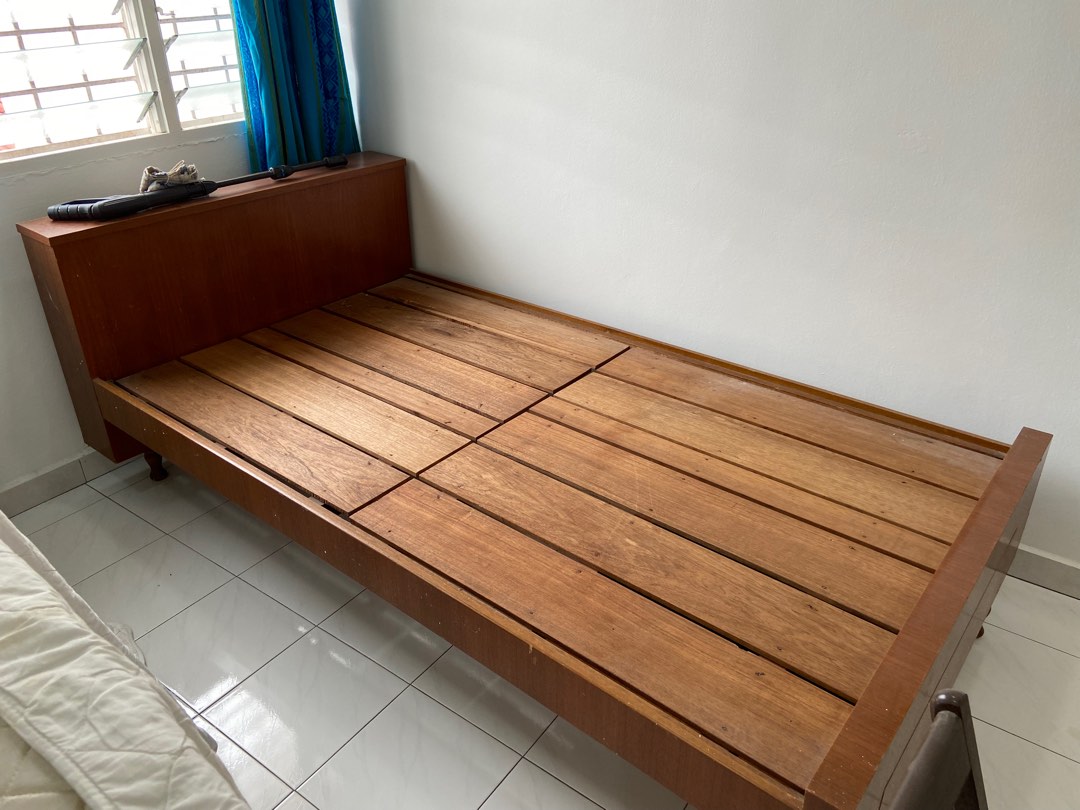 Vintage Bed frame with storage, Furniture & Home Living, Furniture, Bed